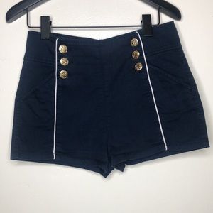 Navy Blue Zara High-Waisted shorts